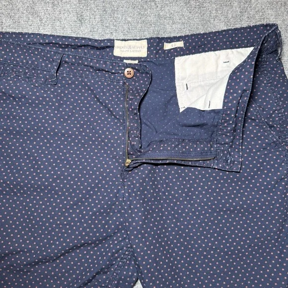 Denim & Supply Ralph Lauren Star Print Shorts‎ Mens Size 42 Navy Red Stars - Picture 2 of 10